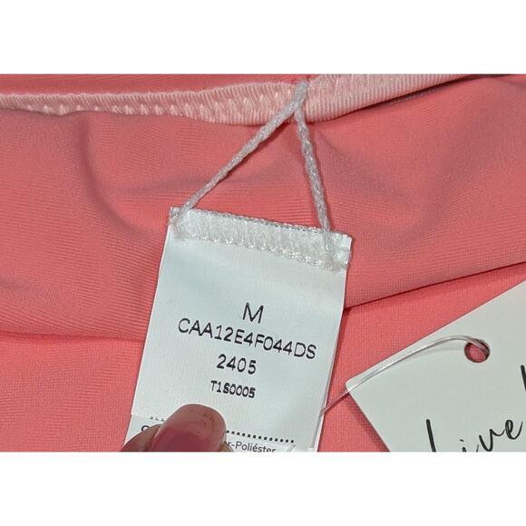 Cupshe Swimsuit Womens M Pink Floral One Piece Swimsuit High Waist One Shoulder - Picture 10 of 13